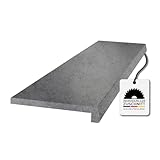 HausFux Fuxalit Innenfensterbank Beton – Zuschnitt auf Maß – MDF Fensterbank mit CPL-Beschichtung – modern, UV-beständig, pflegeleicht (Beton, T x L | 25 x 120 cm)