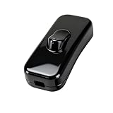 Powice Zwischenschalter,Schnurschalter,Schalter 230v,Kabelschalter,Geeignet für 2- und 3-adrige Netzkabel und Kleingeräte oder Leuchten Kippschalter,Schwarz