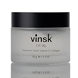 vinsk® Augencreme Eye Gel 50ml | Feuchtigkeitscreme für die Augen mit Hyaluron + Vitamin E + Kollagen | effektive Augenpflege gegen Falten Tränensäcke Augenringe | Augenserum jetzt ansehen