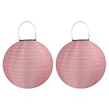 Lampions Solar Außen,Himmel 2 Stücke Solar LED Laterne Wasserdicht Nylon Hängende Gartenlaterne 25cm Solar Beleuchtung für Garten, Hof, Terrasse, Hochzeit, Halloween Fest Deko