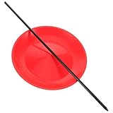 ERINGOGO Jonglierteller Satz mit Stab aus Kunststoff Jonglierspielzeug für Anfänger Zirkus Zubehör für Bühnen und Straßenaufführungen Rot Leicht und Langlebig