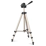 Hama Leichtes Einsteiger-Dreibeinstativ mit 3-Wege-Kopf, Star 75 125-3D, Champagner