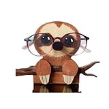 FIMWOLZ Brillenhalter aus Holz, Tiermotiv, handgefertigt, Faultierform, Brillenständer, Sonnenbrillen-Präsentationsständer für Zuhause, Büro, Schreibtisch, Dekor-Zubehör