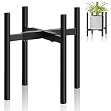 Lighterday Blumenständer Schwarz Pflanzenständer Verstellbar,Metall Pflanzenregal Blumenhocker für Draußen Innen,Pflanzenhocker Pflanzenregal für Balkon,Garten Usw