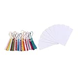LALAFINA DIY 48er Set Leere Lesezeichen Mit Quasten Blanko Lesezeichen Für Bastelprojekte Etiketten Und Kreative Gestaltung Zufällige Quastenfarbe