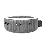 Intex Whirlpool Pure SPA Bubble Massage Greywood Deluxe - Ø 196 x 71 cm, für 4 Personen, Fassungsvermögen 795 l, graue Holzoptik, 28440