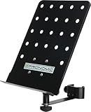 Pronomic NH-100 Notenhalter für Mikroständer (Notenhalter zum Anklemmen, Mikrofonständer-Notenablage, Konzepthalter) schwarz