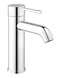 GROHE Essence, Waschtischarmatur, wassersparend (Wasserhahn für das Bad, 17cm hoch, Badarmatur mit langlebiger Oberfläche, einfache Installation am Waschbecken), chrom, 23590001