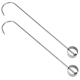 ELAYARD 2 Stück Fleischhaken Aus Edelstahl 22cm Traditionell Für Braten Grillen Räuchern Haken Zum Aufhängen Von Ente Gans Und Huhn