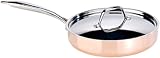 Tornwald-Schmiede Kupferpfanne: Kupfer-Stieltopf mit Deckel, 24 cm (Induktion Kupferpfannen, Kupfer Grillpfanne, Induktionskochplatte)