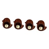 BESPORTBLE 4 Stück Japanisches Windspiel Futterspender Garage fangen Batterie der Türklingel blinken klingelschild Windglocke schmücken haustür magnetisches Windspiel Holz Brown