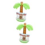 MILISTEN 2st Eisbar Trinken Kokosnuss Luft Poolkühler Eiskübel Für Partys Mit Deckel Flamingo Wannen Aufblasbares Serviertablett Bausätze Wasser Großer Kühler Aufblasbarer Pool PVC Green