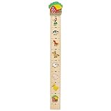 Bieco Messlatte Bauernhof | Skala 0,65-1,5m | Messlatte Holz Kinder | Wand Holz Dekoration | Maßband Körper | Kinder Messlatte Holz | Holz Meter | Wandtattoo Kinderzimmer Tiere | Messlatte Kind