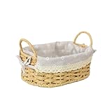 Gewebter Aufbewahrungskorb mit großem Fassungsvermögen, Organizer für Spielzeug, Kosmetik, Schmuck, Bücher, kleine Gegenstände, Wohnzimmer, Schlafzimmer, Kommode, gewebter Aufbewahrungskorb für