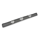 Beautissu Zugluftstopper 100 cm lang Tuuli - 1,1 kg Windstopper als Türvorleger, Haustür Rolle und Kälteschutz Luftstopper - Luftzugstopper Herzen Zugluft Stopper in Anthrazit