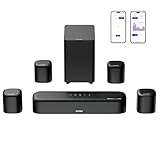 ULTIMEA 7.1 Soundbar für TV Geräte, Dolby Atmos Surround Sound System mit 4 Surround Lautsprechern, TV Soundbar mit Subwoofer für Heimkino Soundsystem, App, HDMI eARC, Bluetooth 5.3, Aura A60