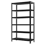 Regal, Stahlregal Mehrstufig Für Lager Garage-Regal Verstellbar, Metallregale, Schwerlast-Eckstahlregal, Conçu Pour Les Entrepôts Für Garage Und Balkon，Lagerhaus Und Heim-Ausstellung(BLACK/L6,100x50cm