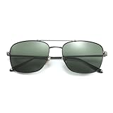 RRNTTTM Sonnenbrille aus Titanlegierung, Vintage, polarisiert, für Herren und Damen, Pilotenbrille, verspiegelt, 001 Gun, One