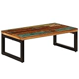 BUKSCYJS Couchtisch kleine Zimmer, Sofatisch, WohnzimmertischCouchtisch 100x50x35 cm Altholz und StahlFür Wohnzimmer, Schlafzimmer, Büro, Eingang, Korridor