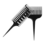 ULTECHNOVO 2 Stück Professionelles Haarfärbe Kammset mit Stielkamm und Fischgrätkamm Langlebige Friseurkämme für Präzises Abteilen Entwirren und Haarstyling im Salon und Zuhause