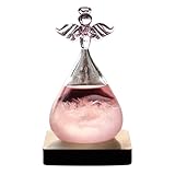 FIYSON Sturmglas wettervorhersage,Transparentes Wassertropfen Wetterstation,Engel-Dekor-Wettervorhersagestation Predictor Home Decor,Sturmglas mit Sockel,Heimbüro-Dekoration Geschen (Lila)