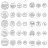 Rebanky 35 Stück Fondant Plunger Cutters Set Ausstechformen Auswerfer Stempel Fondant Ausstecher Herz Mini mit Auswerfer Dekorieren von Herz Stern Geometrische Diy Tortendeko ZubehöR Modellierwerkzeug