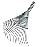 Garten Gerät Harke Rasen Boden Erde Rechen Metall Zinken Gartenrechen mit und ohne Holz Stiel (Rechen verzinkt verstellbar ohne Stiel)