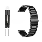 Smtfcty Edelstahl Uhrenarmband 20mm Mit Doppelt Faltschließe, Galvanisiertes Metall Ersatzarmband, Verstellbares Glied Werkzeug für Herren Damen