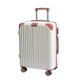 WOSHImeinvYE Koffer Gepäckkoffer Mit Universalrädern, Trolley-Koffer, Passwortbox for Herren, Mode-Geschenkbox for Damen Rollkoffer(White,22in)