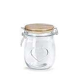 Zeller 19496 Vorratsglas 'Heart' m. Bügelverschluss, 750 ml, ca. Ø 11 x 14,2 cm, Aufbewahrung, Glasbehälter, Vorratsdose