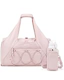 BAGSMART Sporttasche für Damen, leichte Reisetasche mit Schuhfach, Weekender mit Nassfach, Workout-Yoga-Tragetasche, Beige