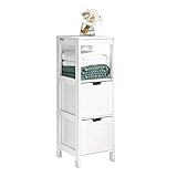 SoBuy Badkommode Badschrank mit Fußpolster Kommode Badezimmer Badmöbel weiß FRG127-W