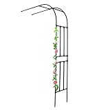 AEGCAOJH Großer halber Gartenbogen aus Metall, Rankgitter für Pergola, Höhe 267 cm, wetterfester Rankbogen, Torbogen für Terrasse, Hinterhof, Rasendekoration (Farbe: Schwarz, Größe: 275 x 2