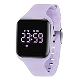 BEN NEVIS Digital Kinderuhr Mädchen-Sports Outdoor Wasserdicht Armbanduhr mit LED-Licht,Wecker,Stoppuhr,Datum,Fitness Tracker Uhr mit Schrittzähler,Distanz-Silikon Armband Lila