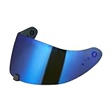 Helmvisier für Exo R420,Motorrad Windschutz Helm Objektiv Visier Vollgesichts,Motorradhelm Visier Zubehör Ersatz (Chrom Blau)