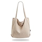 KALIDI cord Tasche Damen Umhängetasche mit Reißverschluss,Groß Shopper Tasche Tote Bag Handtasche Schultertaschen für Arbeit Büro Reisen Einkaufen Schule und Alltag
