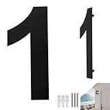 Edelstahl Hausnummer Anthrazit Schwarz Hausnummern Haus House Nummer 152mm/6in Hausnummer Massivem Rostfrei Wetterfestes Korrosionsbeständig Hausnummernschild Groß für Außen Briefkasten (Nummer 1)