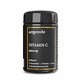 Artgerecht VITAMIN C 1000 mg aus Hagebuttenextrakt – Hochdosiertes, pflanzliches Vitamin C zur Unterstützung von Immunsystem, Energie & Zellschutz | Vegan, rein & ohne Zusätze