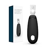 KITCHENDAO Zestenreißer Zitronenschäler und Orangenschäle Citrus Peeling Tool aus Edelstah- Ultra Sharp Lemon Zester - Soft-Touch-Griff Citrus Peeler - Spülmaschinenfest Schwarz