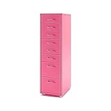 Boston Rollcontainer mit 8 Schubladen, Stahl, Aktenschrank für Zuhause/Büro, 28,9 x 40,6 x 107,9 cm, langlebiges und stilvolles Design, Rosa