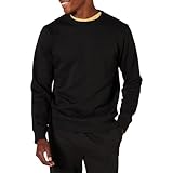 Amazon Essentials Herren Fleece-Sweatshirt mit Rundhalsausschnitt (erhältlich in Big & Tall), Schwarz, L