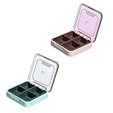 Homoyoyo 2 Stück Tragbarer Pillendose Medikamentenbox mit 7 tage Fächern Sicherer Verschluss Kompakter Tabletten Organizer für Reise und Alltag (grün Weinrot) Zufällige Zufällige Farbe