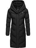 Ragwear Damen Warmer Wintermantel Steppmantel wasserdicht mit Kapuze Natalka Melange Intl Black24 Gr. M