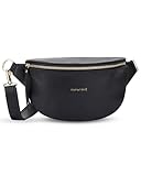 Expatrié Bauchtasche Damen Schwarz - Alice Small - Gürteltasche für Festival, Reisen & Alltag aus Veganem Leder - Brusttasche Stylisch - Wasserabweisend
