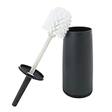Huhudyy Toiletten BüRsten und Halter Toiletten BüRste mit Halter Dunkelgrau für Badezimmer Modernes Design Toiletten BüRste mit Deckel Longe