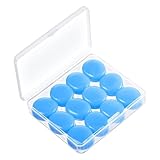 Funalix Silikon Ohrstöpsel,12 Stück wiederverwendbare wasserdichte geräuschunterdrückende Silikon-Ohrstöpsel für Erwachsene/Kinder,für Schwimmen,Schnarchen,Schlafen und Studieren(Blau)