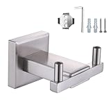 MiOYOOW Handtuchhaken, Doppelhaken, Bademantelhaken aus Edelstahl, Robuster Duschbügel für Badezimmer, Küche, Schlafzimmer, Tür, Eingangsbereich