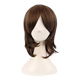 MapofBeauty 16 Zoll/40 cm Synthetische Faser Shoulder Lange Haarfasern für Cosplay Layered Perücke (Braun)