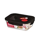 LOCK & LOCK Frischhaltedose aus Glas mikrowellengeeignet - Oven Glass - Für Backofen, Mikrowelle & zum Einfrieren - Mikrowellengeschirr mit Deckel, 630 ml
