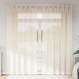 Frdhee Vorhänge, Gardine, Gardinen Wohnzimmer Modern, Voile Vorhänge mit Lasche 2 STK. Creme Für Homeoffice, Büro, Esszimmer, Einfache Montage